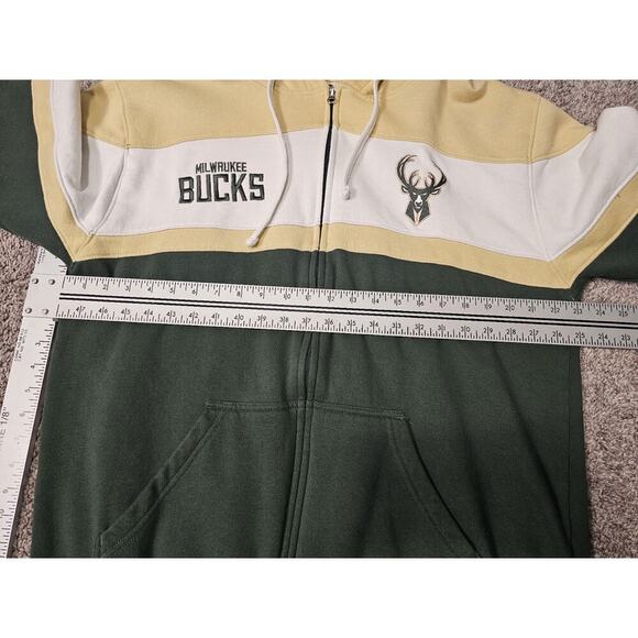 Fanatics Milwaukee Bucks NBA Men's Green Zip Hoodie Sweatshirt Sz Large - Picture 5 of 7